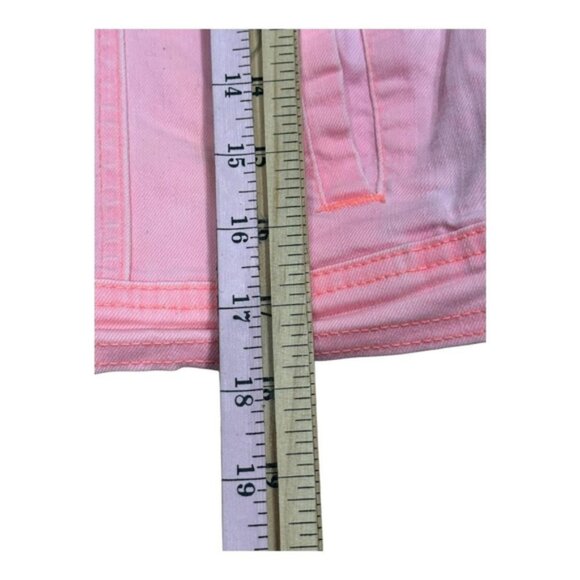 Justice Jacket Girls Size 10 Pink Denim Lace Floral Detail Long Sleeve Button Up - Picture 2 of 7